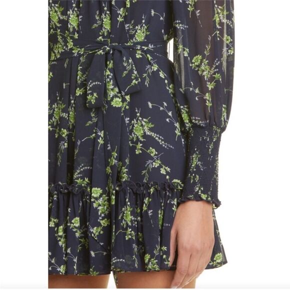 Cinq A Sept Raven Ruffle Tie Waist Long Sleeve Minidress Dress 12 NWT $395 - Picture 5 of 6